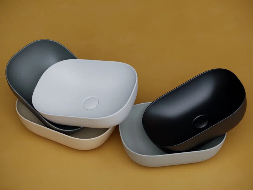 Умывальник чаша накладная прямоугольная (цвет Белый Матовый) Element 455x325x135мм