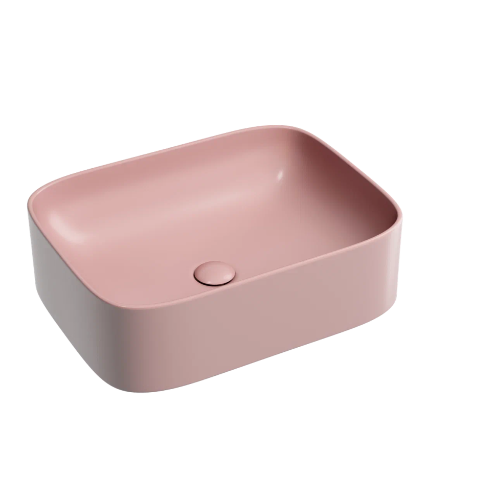 Умывальник чаша накладная прямоугольная (цвет Розовый Матовый) Element 505x380x150мм