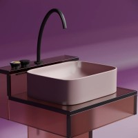 Умывальник чаша накладная прямоугольная (цвет Розовый Матовый) Element 505x380x150мм