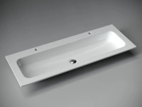 Раковина накладная мебельная Grace прямоугольная, с двумя отверстиями под смеситель 1210x457x137 мм, цвет белый