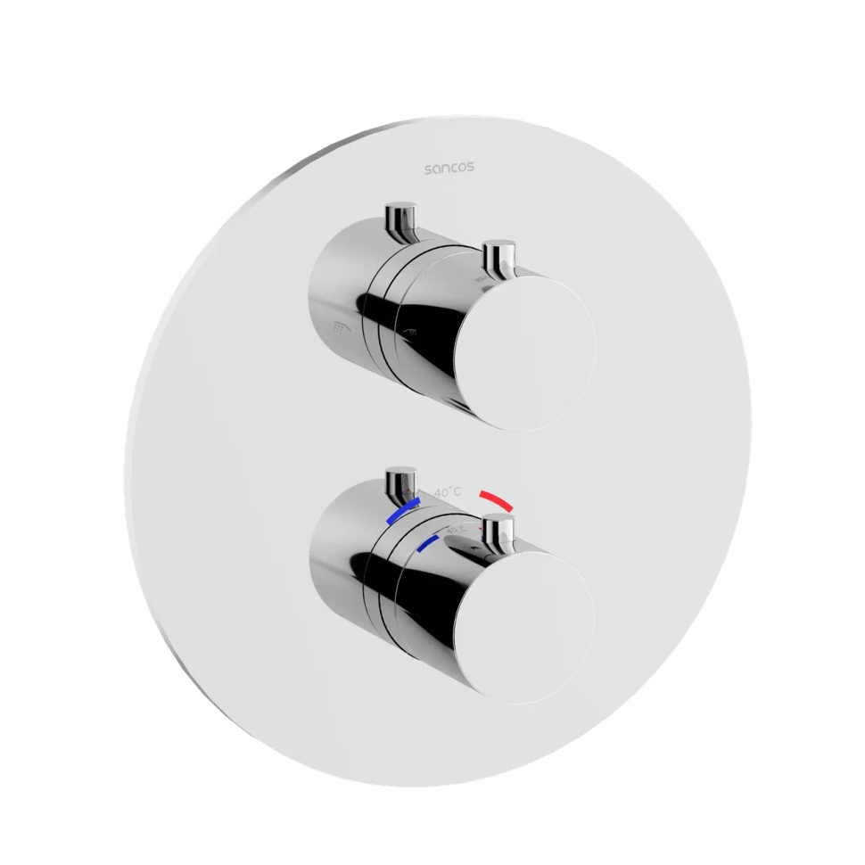 Душевой комплект с термостатом SANCOS Etna, с внутренней частью, хром, арт. SC9010CH