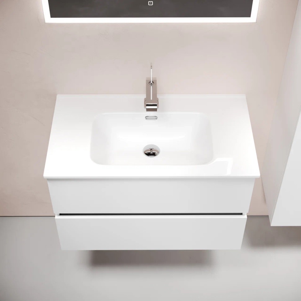 Тумба подвесная SANCOS Urban 790х450х550, c двумя ящиками оснащенными доводчиками, белый глянец , арт. UR80W