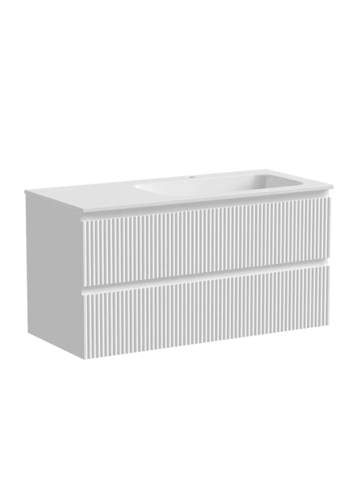 Тумба подвесная SANCOS Snob R правая 995х445х500, c двумя ящиками оснащенными доводчиками, Bianco , арт.SNR100RW