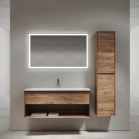 Тумба подвесная SANCOS Marmi 1.0 1195х445х520 c одним ящиком оснащенным доводчиками скрытого монтажа и открытой нишей, дуб чарльстон, арт.MR1.0120ECH