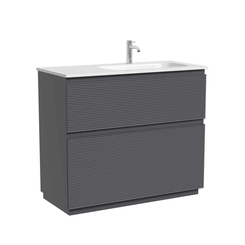 Тумба напольная SANCOS Folk Floor правая 995х445х850, c двумя ящиками оснащенными доводчиками, Grey soft, арт.FL100FRGS