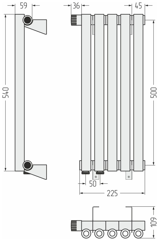 Эстет-0 EU50 левый 500х225 5 секций