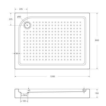 Акриловый поддон BelBagno TRAY-BB-AH-120/80-15-W-L