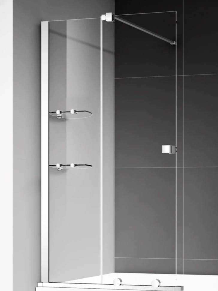 Шторка на ванну 1200*1400мм., стекло 8мм, цвет профиля хром.