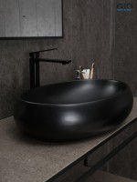 Раковина Gid Bm9030a 53371 накладная черная матовая 60x41x15