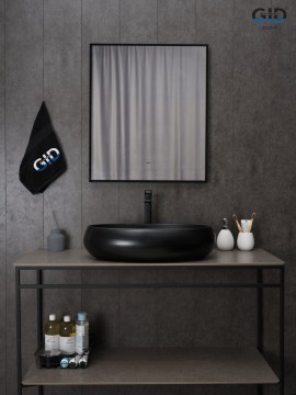 Раковина Gid Bm9030a 53371 накладная черная матовая 60x41x15