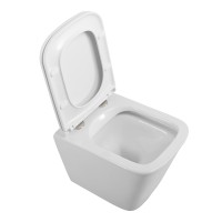 Унитаз подвесной безободковый с сиденьем BelBagno DUE BB3103CHR/SC