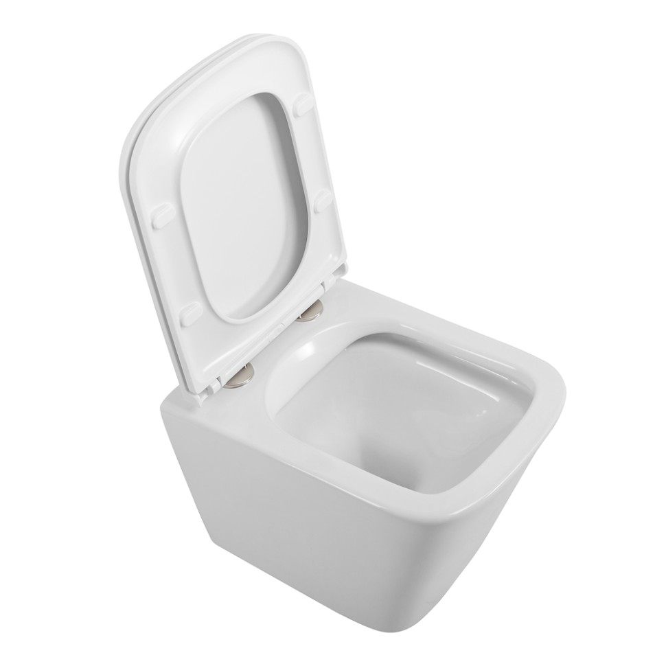 Унитаз подвесной безободковый с сиденьем BelBagno DUE BB3103CHR/SC