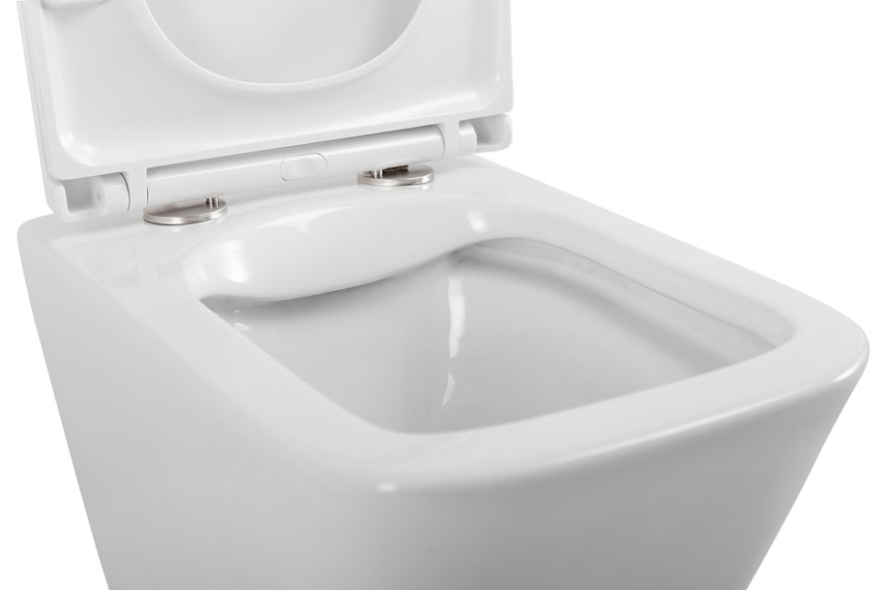 Унитаз подвесной безободковый с сиденьем BelBagno DUE BB3103CHR/SC