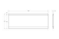 Передняя панель для акриловой ванны с комплектом крепежа для установки на каркасе EMP-160-F-SCR-W37