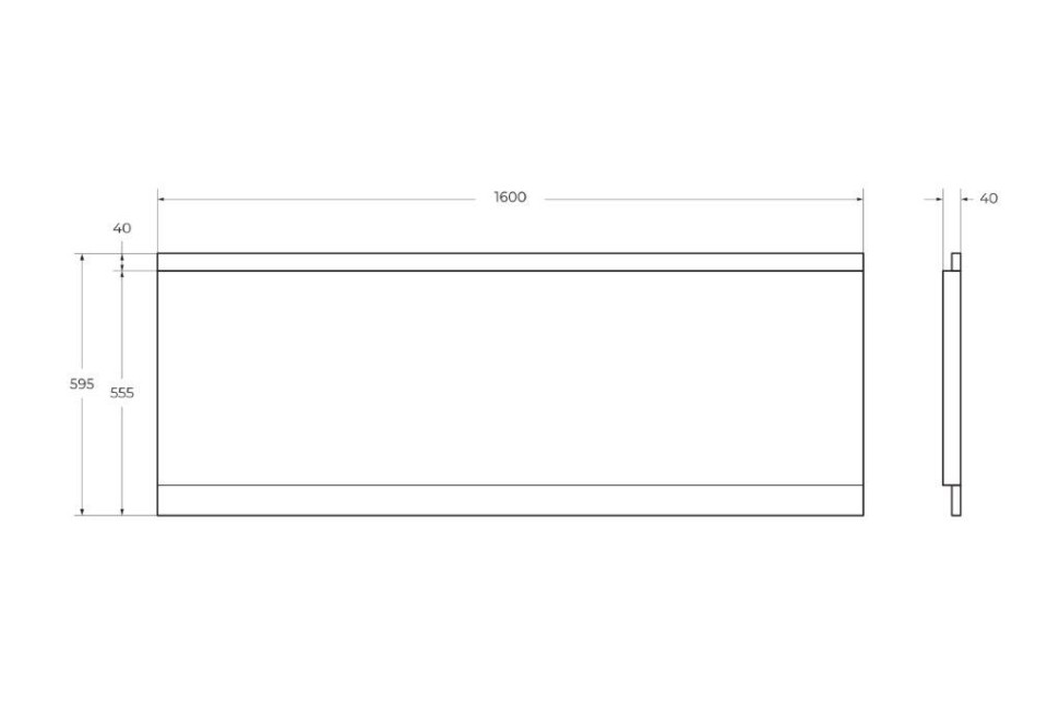Передняя панель для акриловой ванны с комплектом крепежа для установки на каркасе EMP-160-F-SCR-W37