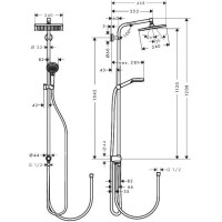 Душевая система Hansgrohe Crometta E 240 1jet Showerpipe Reno EcoSmart 27289000 хром
