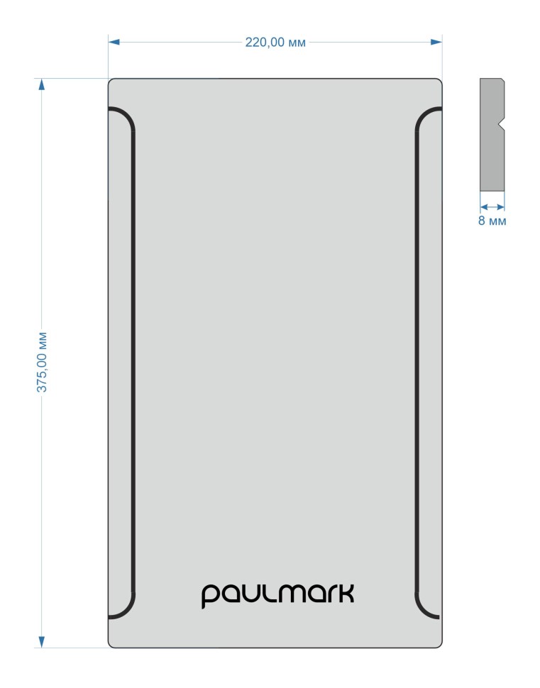 Разделочная доска PLATTE-375, HPL-пластик, Pl375-AN, антрацит, 375х220мм, Paulmark
