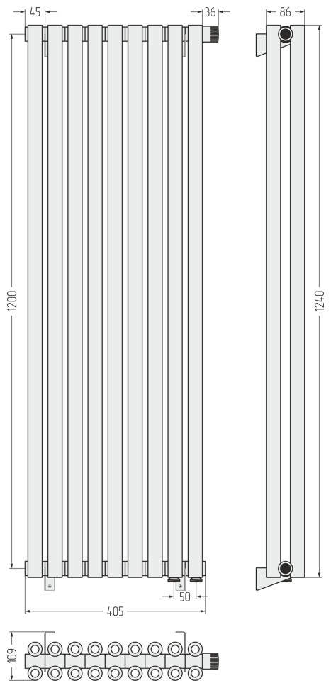 Эстет-00 EU50 1200х405 9 секций