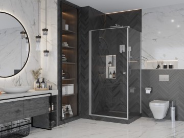 Боковая стенка Ambassador Elysium 90CX (90х200) хром,стекло прозрачное,1 место