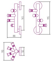 Держатель полотенец ВЕЕР-4 фиксированный / L 85