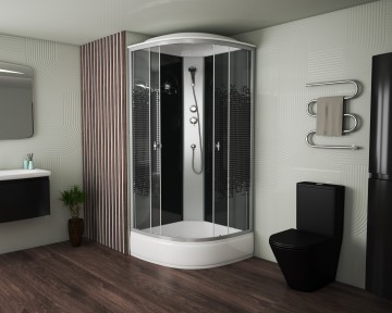 Душевая кабина Niagara Eco E80/26/BLACK (80х80х215) 4 места