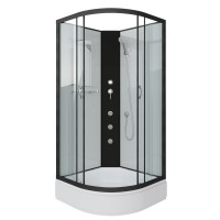 Душевая кабина Niagara Classic NG-6701-14BKG (90х90х200) средний поддон(26см),черный,стекло прозрачное,4 места