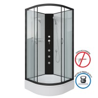 Душевая кабина Niagara Classic NG-6701-14BKG (90х90х200) средний поддон(26см),черный,стекло прозрачное,4 места
