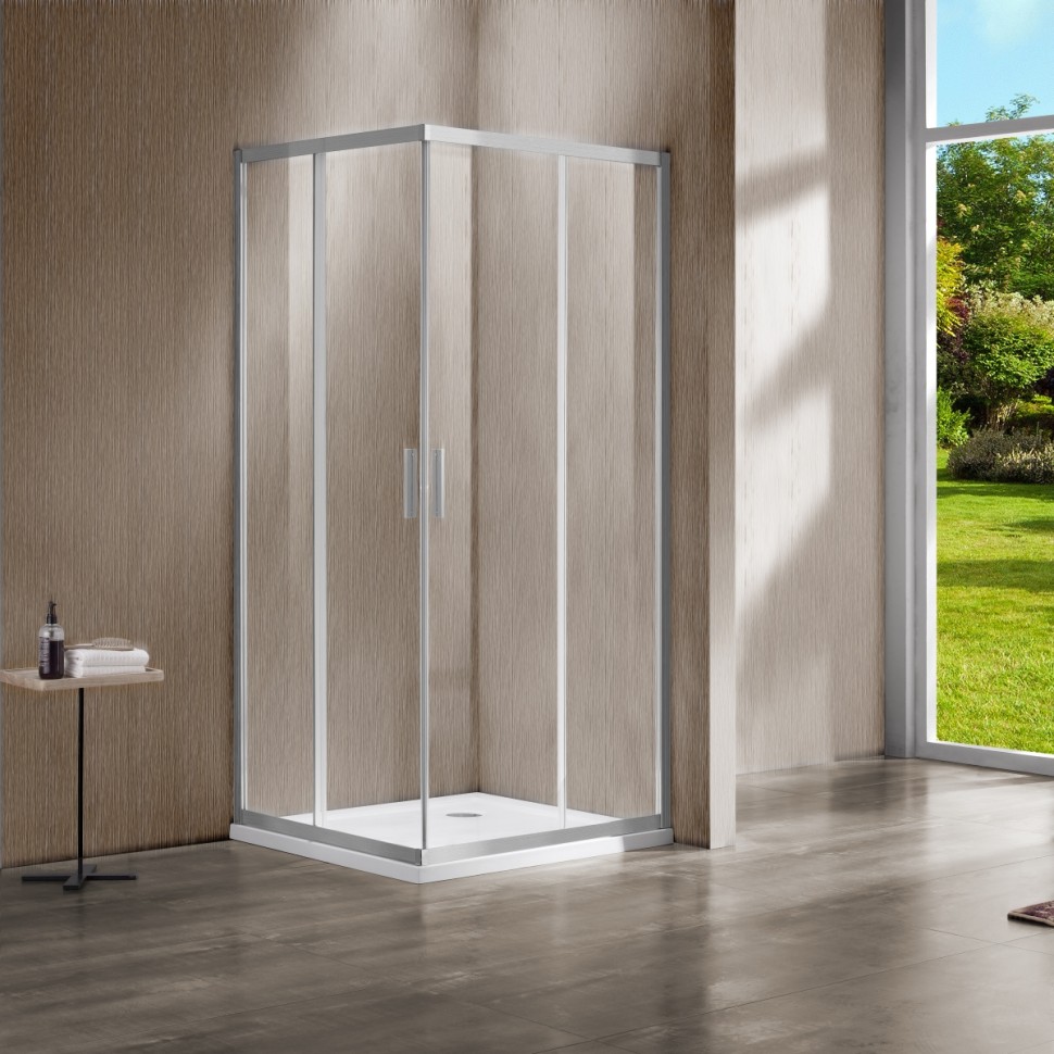 Душевой уголок Гарда (Garda) VSS-1G8012CLBN, 1200*800, брашированный никель, стекло прозрачное