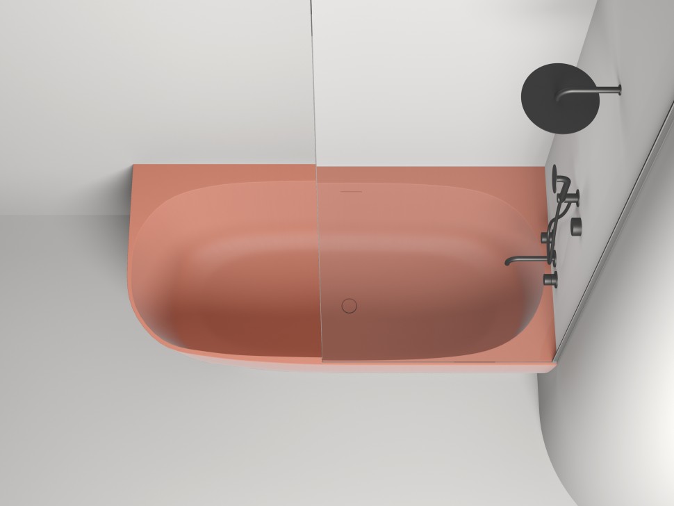 Ванна пристенная угловая SOFIA CORNER R 170x85  покраска по RAL полностью S-Sense Глянцевое