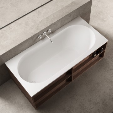 Ванна встраиваемая Солид Серфейс (Solid Surface) Vincea VBT-8SB1-1800, 1800*800*493, белая матовая