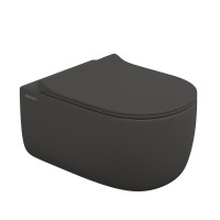 Унитаз подвесной BERGES EGO XL, матовый антрацит, микролифт, быстросъёмное