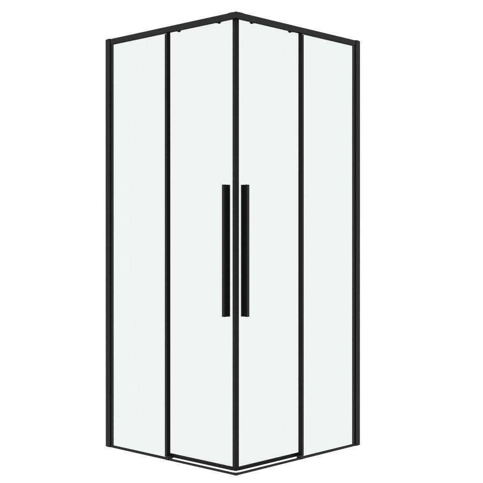 Душевое ограждение Grossman Galaxy 300.K33.01.8080.21.00 (80*80*195) квадрат,раздвижная,черный матовый,стекло прозрачное,1 место