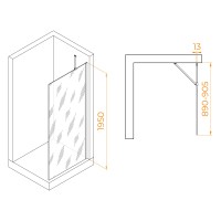 Душевая перегородка RGW WA-110 (Прозрачное, 900)