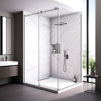 Душевой угол Veconi Rovigo RV-075GR, 1500х1000х2000 графит брашинг, стекло прозрачное