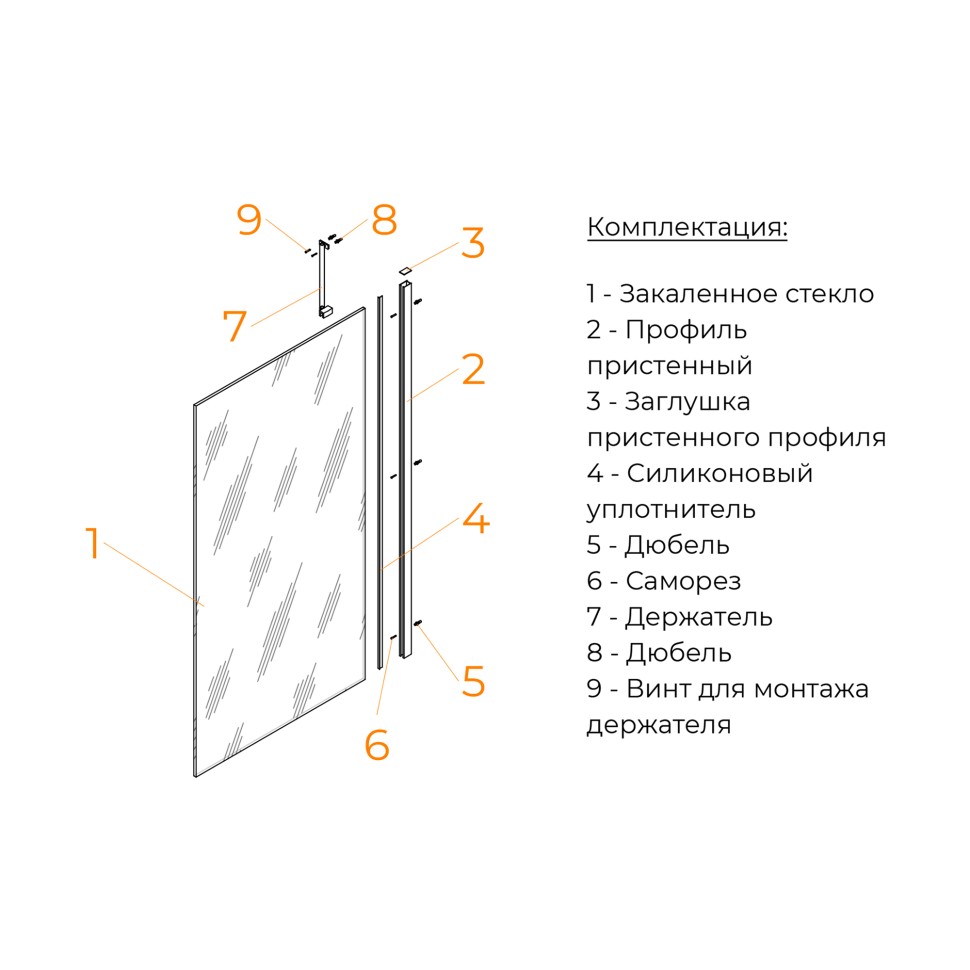 Шторка на ванну RGW SC-150 (Тонированное (Серое), 900)