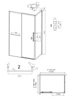 Душевое ограждение Grossman Style 100.K33.05.120.10.00-200.K33.05.100.10.00 (120х100х195) раздвижная,хром,стекло прозрачное,2 места