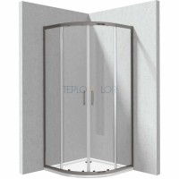 Душевая кабина, с поддоном, полукруглая - 90x90 см