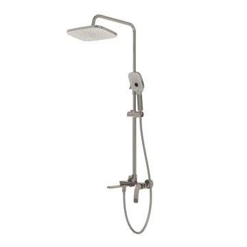 Душевая стойка Grossman Mercury 500.K35.10.120 с верхним душем,ручной лейкой и смесителем, брашированный никель,1 место