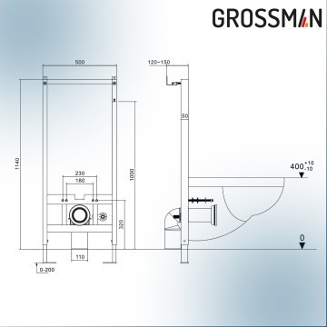 Комплект 2 в 1: инсталляция 901.K31.01.000+унитаз GR-5701 smart