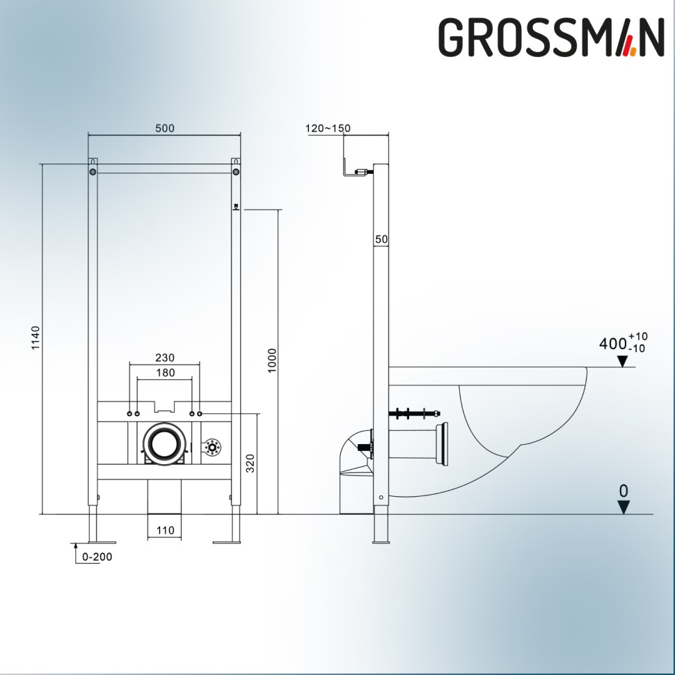 Комплект 2 в 1: инсталляция 901.K31.01.000+унитаз GR-5701 smart