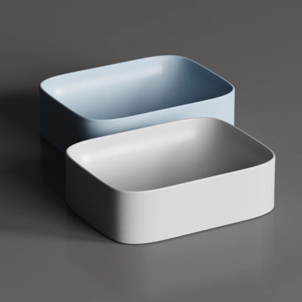 Умывальник чаша накладная прямоугольная (цвет Серый Матовый) Element 505x380x150мм