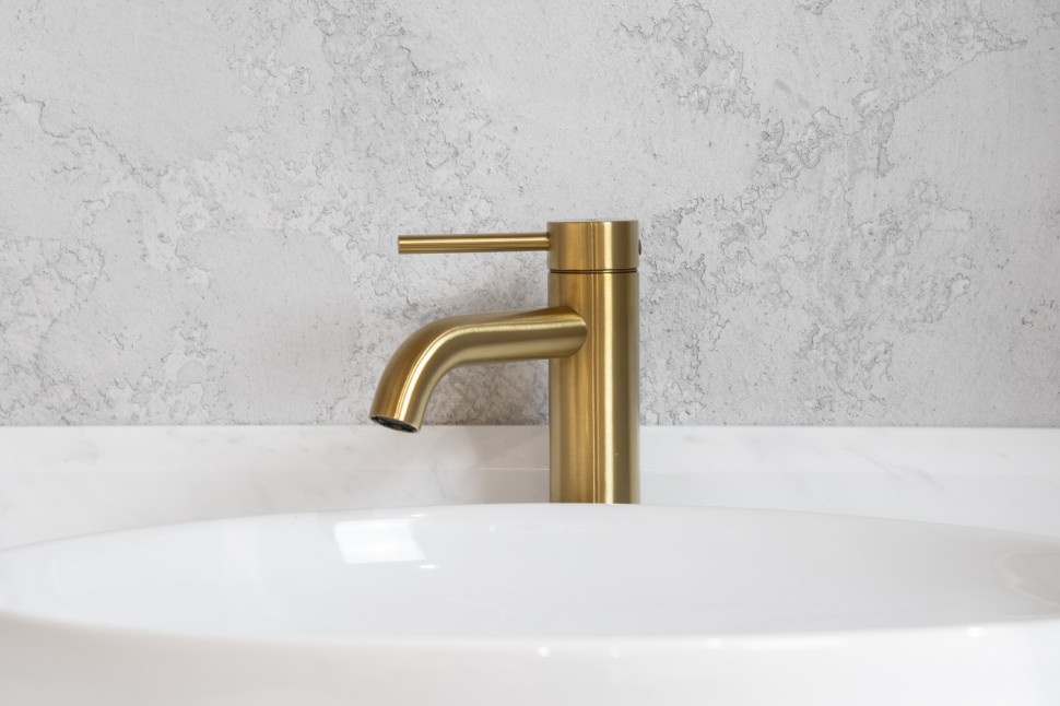 Смеситель ABBER Wasser Kreis 316 AF8110BG для раковины, брашированное светлое золото