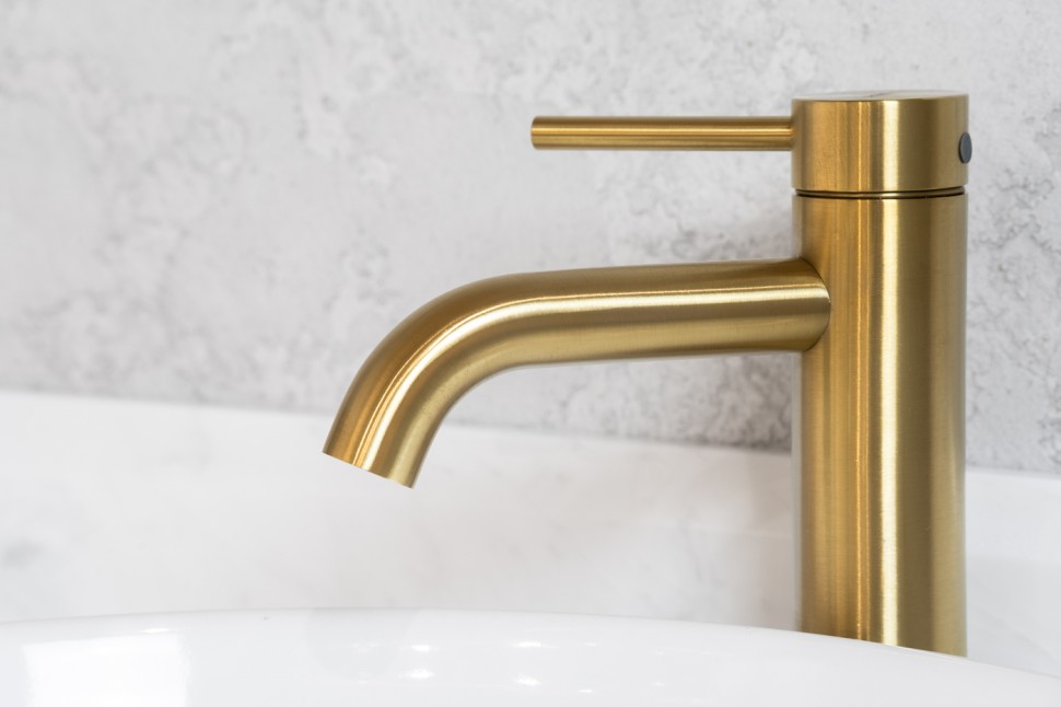 Смеситель ABBER Wasser Kreis 316 AF8110BG для раковины, брашированное светлое золото