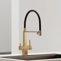 Смеситель для кухни SANCOS Moro с возможностью подключения фильтра для воды, цвет брашированное золото, PVD покрытие, арт. SC4006BG
