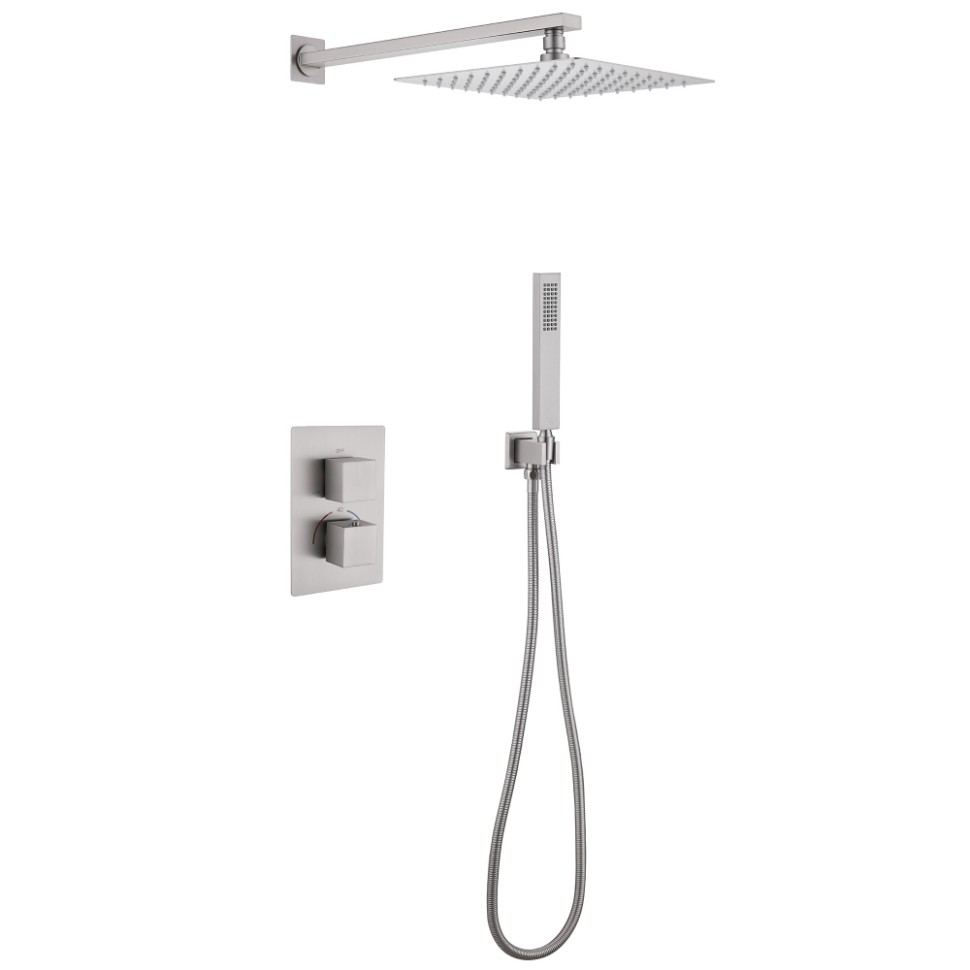 Душевая система ABBER Daheim AF8251SP скрытого монтажа без излива, термостат, сатин