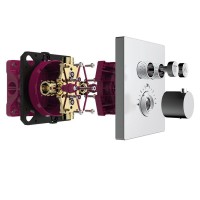 AQM8801CR Встраиваемый термостат с регулировкой напора на 2 потр., хром