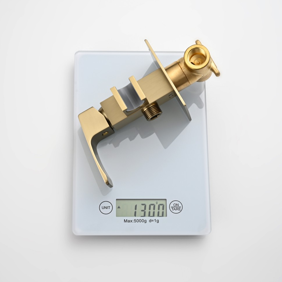 Смеситель Raglo встраиваемый с гигиеническим душем золотой сатин