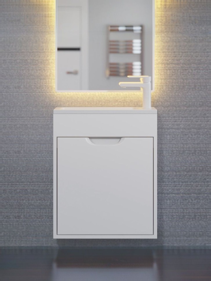 Тумба под раковину для ванной подвесная Uperwood Modul 50х21х60 см, белаяатовая