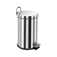 Ведро-контейнер BERGES для мусора с педалью 12 л, хром