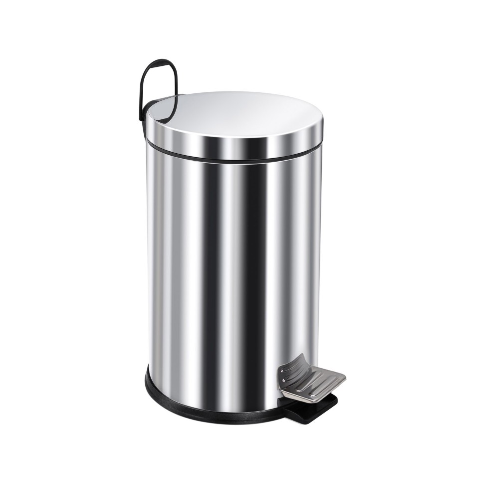 Ведро-контейнер BERGES для мусора с педалью 12 л, хром